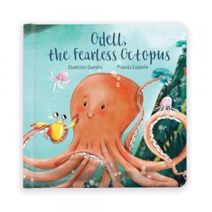 Juegos De Libros Y Juguetes Jellycat Odell, The Fearless Octopus Book 23cm x 23cm x 2cm Naranjas Costa Rica | 53102-JBCD