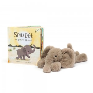 Juegos De Libros Y Juguetes Jellycat Smudge the Littlest Elephant Book and Smudge Elephant Medium Gris Costa Rica | 32486-CLPJ