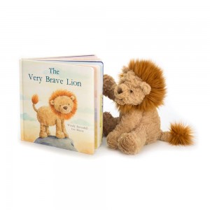 Juegos De Libros Y Juguetes Jellycat The Very Brave Lion Book and Fuddlewuddle Lion Medium Marrones Costa Rica | 97156-HGUZ