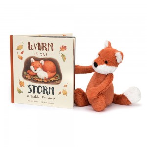 Juegos De Libros Y Juguetes Jellycat Warm in the Storm Book and Bashful Fox Cub Medium Blancas Costa Rica | 40715-QYPK
