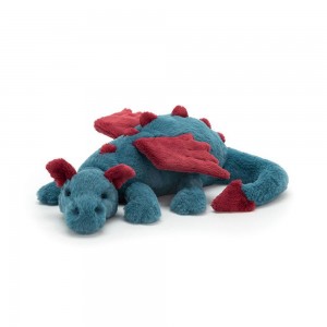 Juguetes Blandos Jellycat Dexter Dragon 8cm x 8cm x 30cm Azules Costa Rica | 42869-SBYQ