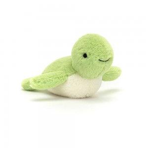 Juguetes Blandos Jellycat Fluffy Turtle 7cm x 5cm x 9cm Verde Costa Rica | 80915-XQVG