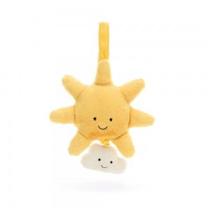 Juguetes Del Bebé Jellycat Amuseables Sun Musical Pull 20cm x 20cm x 5cm Amarillo Costa Rica | 73194-QLUR
