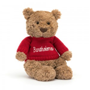 Juguetes Del Bebé Jellycat Bartholomew Bear with Personalised Jumper 26cm x 12cm x 8cm Marrones Costa Rica | 01578-QRZP