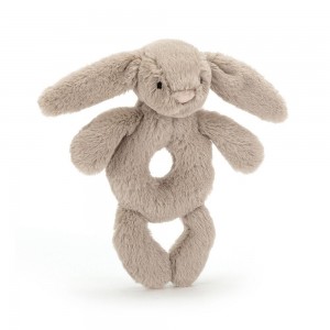 Juguetes Del Bebé Jellycat Bashful Bunny Ring Rattle 18cm x 8cm x 2cm Beige Costa Rica | 48370-AHBT