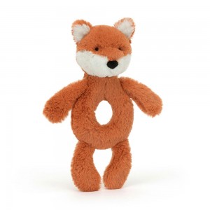 Juguetes Del Bebé Jellycat Bashful Fox Cub Ring Rattle 18cm x 8cm x 2cm Naranjas Costa Rica | 52906-MNPK