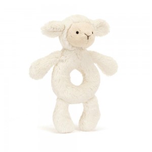 Juguetes Del Bebé Jellycat Bashful Lamb Ring Rattle 18cm x 8cm x 2cm Blancas Costa Rica | 62907-NUER