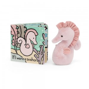 Juguetes Del Bebé Jellycat If I Were A Seahorse Book and Sienna Seahorse Medium Rosas Costa Rica | 82610-MPZO