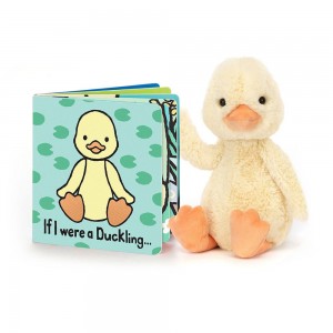 Juguetes Del Bebé Jellycat If I were a Duckling Board Book and Bashful Duckling Medium Amarillo Costa Rica | 76803-SOGJ