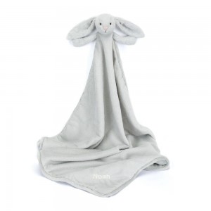 Juguetes Del Bebé Jellycat Personalised Bashful Silver Bunny Blankie 56cm x 70cm x 9cm Gris Costa Rica | 57032-PEQR