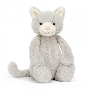 Mascota Jellycat Bashful Kitty 31cm x 12cm x 9cm Gris Costa Rica | 50182-FGZN