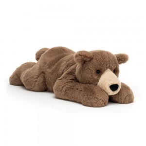 Mascota Jellycat Woody Bear Lying 18cm x 19cm x 47cm Marrones Costa Rica | 15729-TARB