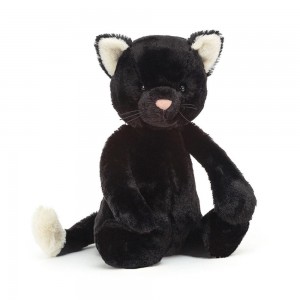 Mascotas Jellycat Bashful Kitten 31cm x 12cm x 9cm Negras Costa Rica | 27436-JQHU