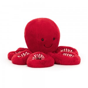 Océano Jellycat Cranberry Octopus 47cm x 19cm x 19cm Rojas Costa Rica | 65421-FRAB