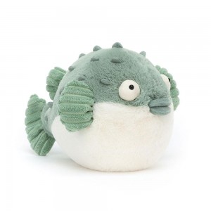 Océano Jellycat Pacey Pufferfish 16cm x 12cm x 23cm Verde Costa Rica | 36174-CFXG
