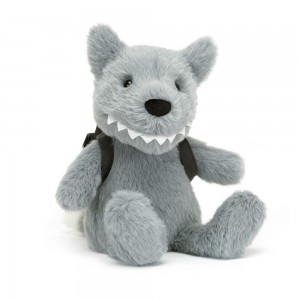 Peluche De Fauna Del Bosque Jellycat Backpack Wolf 22cm x 9cm x 8cm Gris Costa Rica | 35624-KHYC