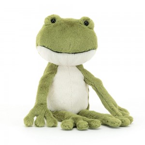 Peluche De Fauna Del Bosque Jellycat Finnegan Frog 23cm x 7cm x 7cm Verde Costa Rica | 30854-QMUO