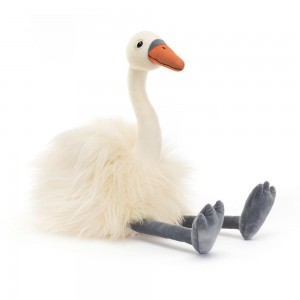 Peluches Para Pájaros Jellycat Evelyn Swan 50cm x 15cm 20cm Blancas Costa Rica | 54729-IQAL