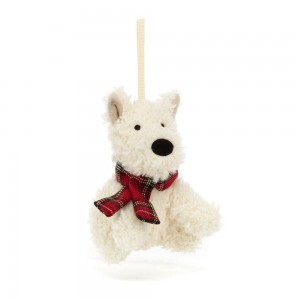 Perros Jellycat Munro Scottie Dog Decoration 4.3in x 2.4in x 2.0in Blancas Costa Rica | 18245-ADVQ