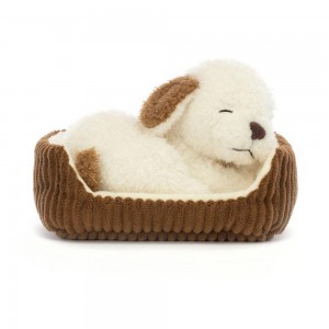 Perros Jellycat Napping Nipper Dog 3.9in x 5.9in x 4.7in Beige Costa Rica | 40576-FHLW
