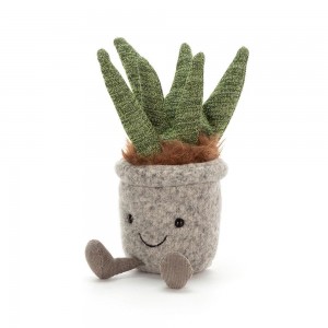 Plants Jellycat Amuseables Silly Succulent Aloe 21cm x 7cm x 6cm Verde Costa Rica | 76813-RQJC