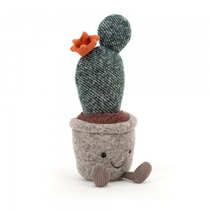 Plants Jellycat Amuseables Silly Succulent Prickly Pear Cactus 24cm x 7cm x 6cm Verde Costa Rica | 08476-DBAX