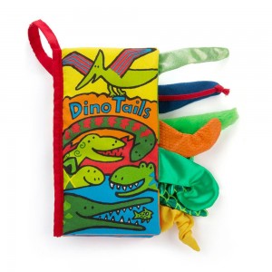 Soft Books Jellycat Dino Tails Book 22cm x 13cm x 5cm Verde Costa Rica | 97032-KTUL