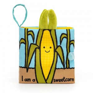 Soft Books Jellycat Sweetcorn Book 15cm x 15cm x 5cm Amarillo Costa Rica | 94673-EHPG