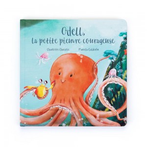 Story Books Jellycat Odell, La Petite Pieuvre Courageuse Livre 23cm x 23cm x 2cm Naranjas Costa Rica | 98427-YAVO