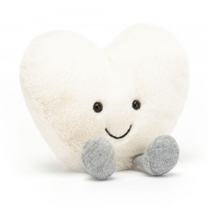 Valentine's Day Jellycat Amuseables Cream Heart 11cm x 12cm x 4cm Blancas Costa Rica | 85973-QMYL