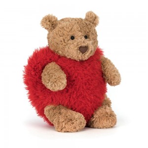 Valentine's Day Jellycat Bartholomew Bear 'Heartthrob' 26cm x 12cm x 8cm Marrones Costa Rica | 43186-CRXS