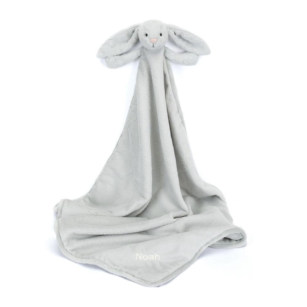 Chupetes Y Mantas Jellycat Personalised Bashful Silver Bunny Blankie 56cm x 70cm x 9cm Gris  Costa Rica |  82769-NOWL