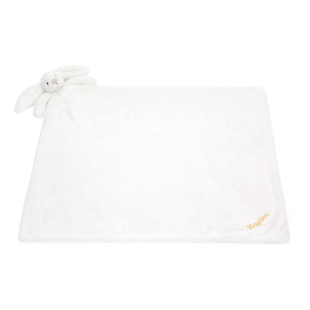 Chupetes Y Mantas Jellycat Personalised Bashful Luxe Bunny Luna Blankie 56cm x 70cm x 9cm Blancas  Costa Rica |  15087-JUYW