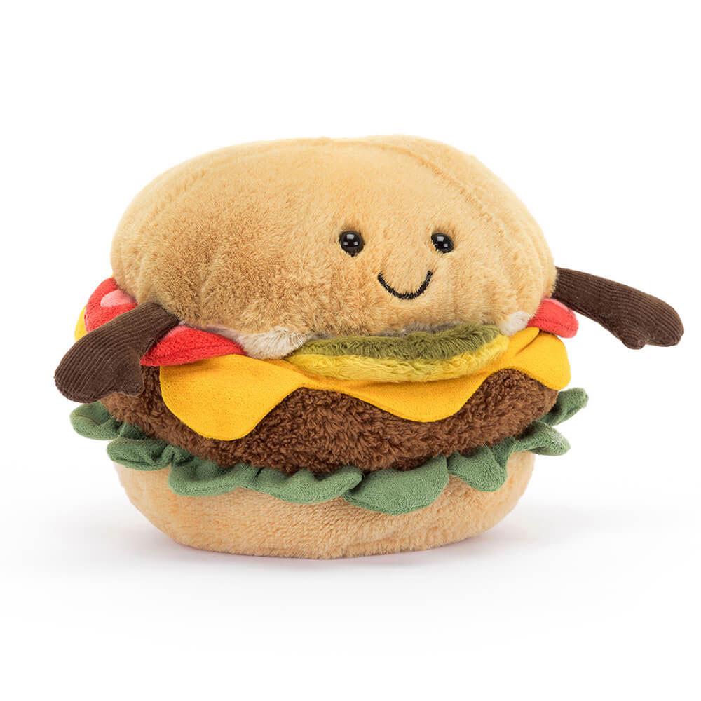 Comida Y Bebida Jellycat Amuseables Burger 12cm x 12cm x 11cm Marrones  Costa Rica |  01283-FLSA