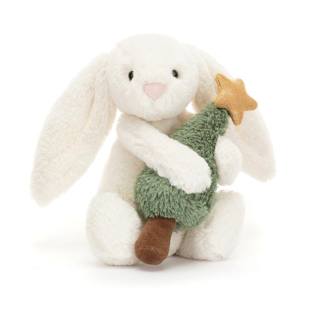 Conejo Jellycat Bashful Bunny with Christmas Tree 7.1in x 3.5in x 3.1in Blancas  Costa Rica |  40168-YDHL