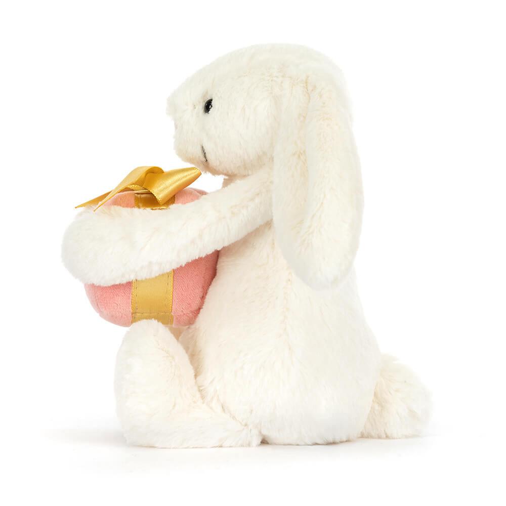 Conejo Jellycat Bashful Bunny with Present 18cm x 9cm x 8cm Blancas  Costa Rica |  32785-CXQM