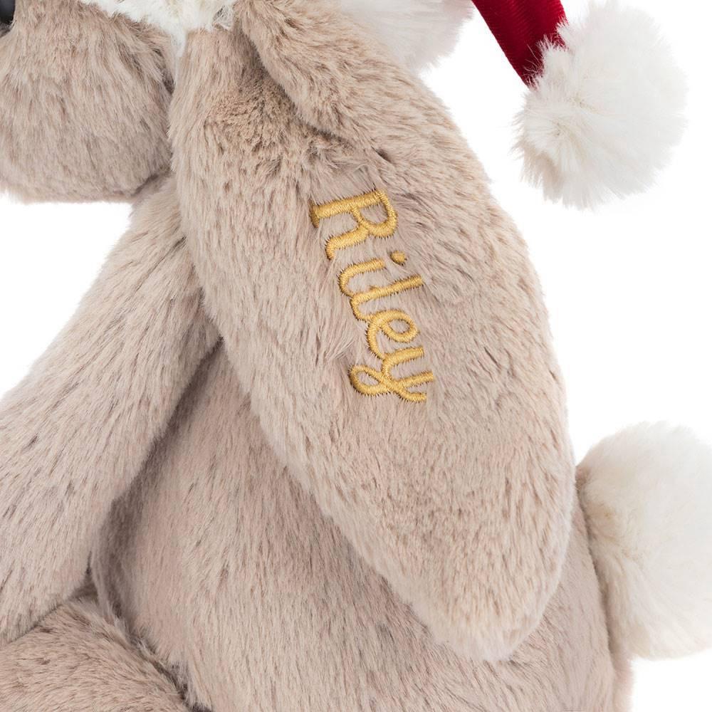 Conejo Jellycat Personalised Bashful Christmas Bunny 31cm x 12cm x 9cm Beige  Costa Rica |  67034-TCNG