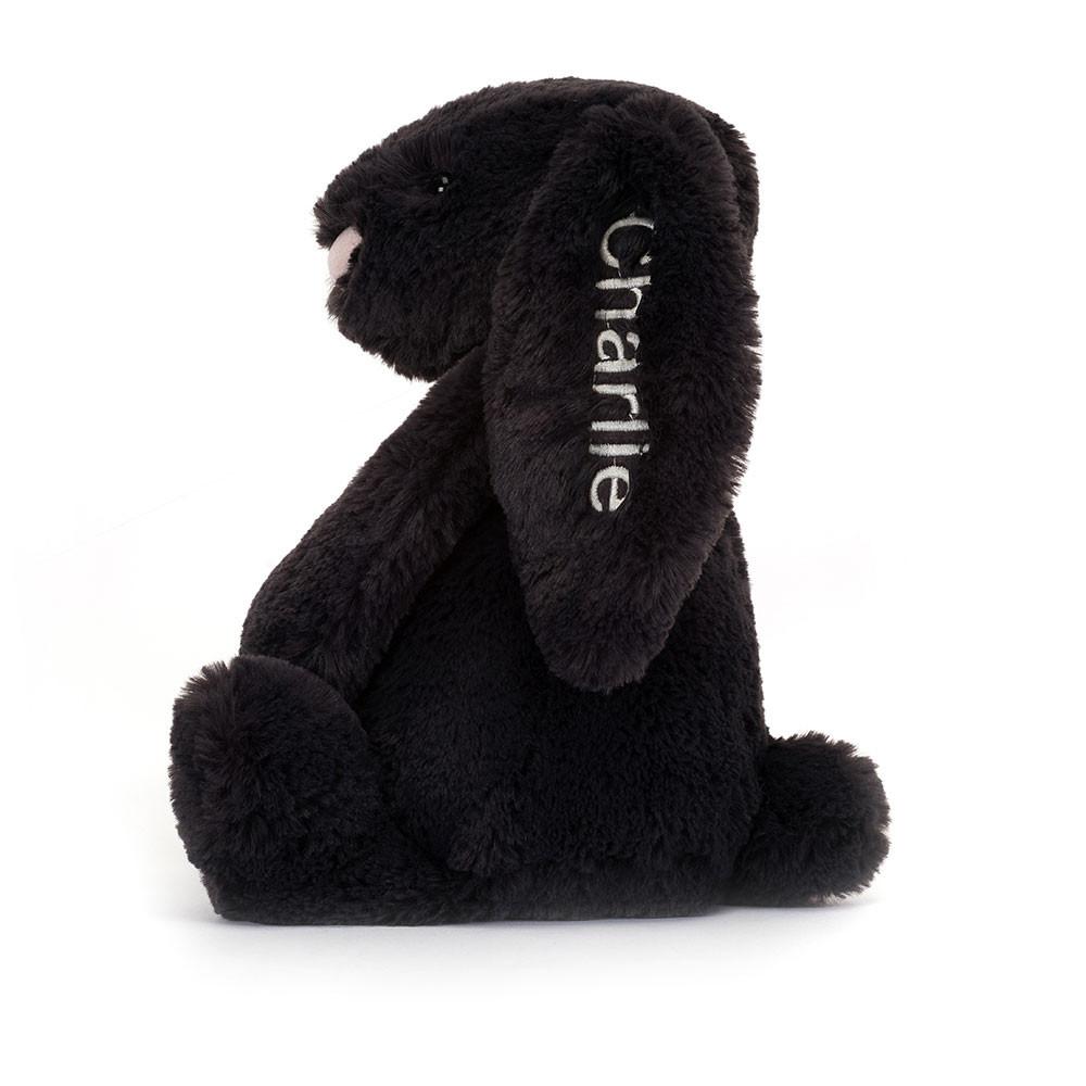 Conejo Jellycat Personalised Bashful Inky Bunny Medium 31cm x 12cm x 9cm Negras  Costa Rica |  58739-BWAG