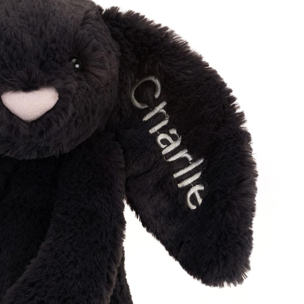 Conejo Jellycat Personalised Bashful Inky Bunny Medium 31cm x 12cm x 9cm Negras  Costa Rica |  58739-BWAG