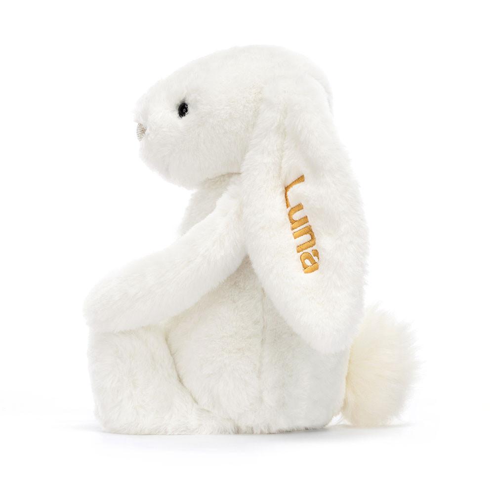 Conejo Jellycat Personalised Bashful Luxe Bunny Luna Medium 31cm x 12cm x 9cm Blancas  Costa Rica |  67942-BTQN