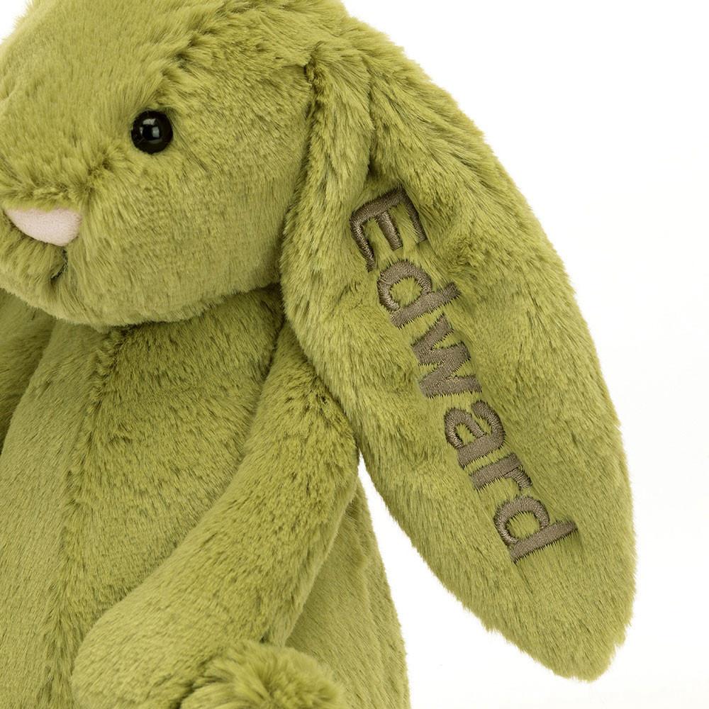 Conejo Jellycat Personalised Bashful Moss Bunny Medium 31cm x 12cm x 9cm Verde  Costa Rica |  69307-RDUV