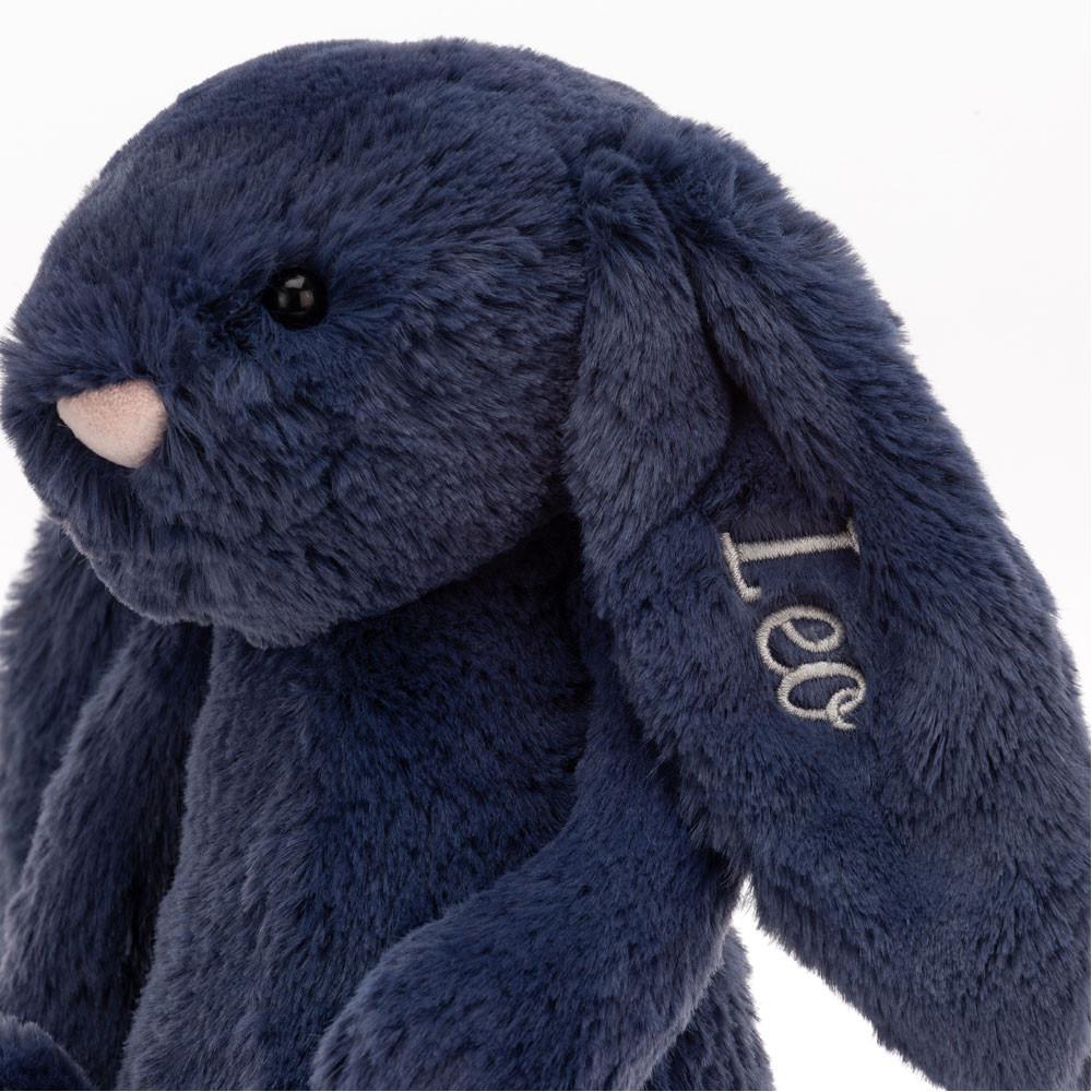 Conejo Jellycat Personalised Bashful Navy Bunny Medium 31cm x 12cm x 9cm Azules  Costa Rica |  06349-URTE