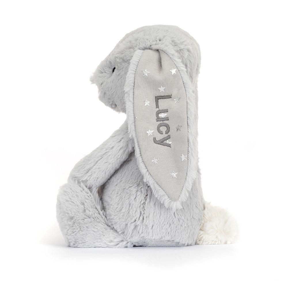 Conejo Jellycat Personalised Bashful Shimmer Bunny Medium 31cm x 12cm x 9cm Gris  Costa Rica |  58430-GZUV
