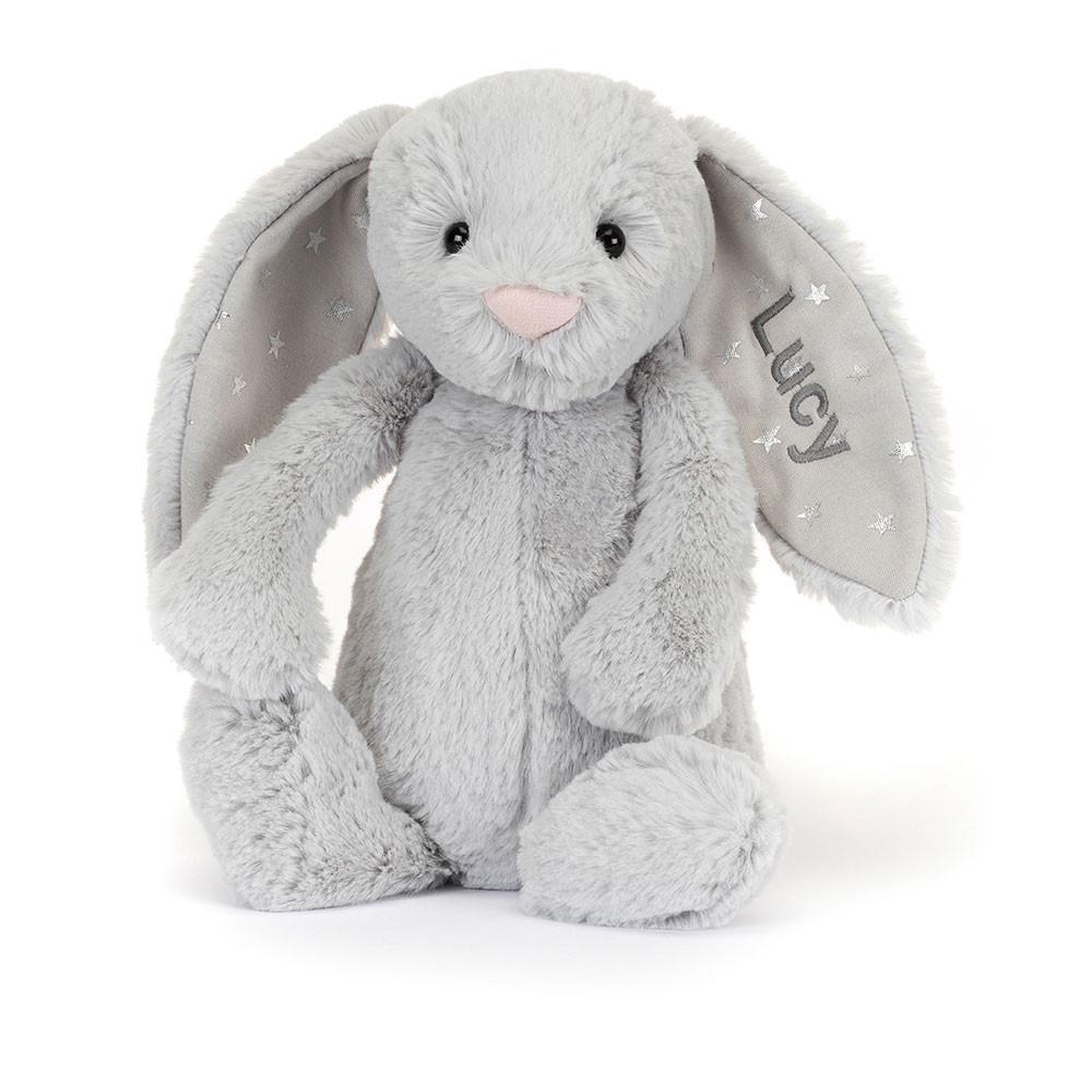 Conejo Jellycat Personalised Bashful Shimmer Bunny Medium 31cm x 12cm x 9cm Gris  Costa Rica |  58430-GZUV