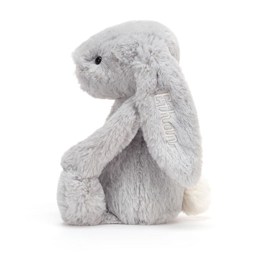 Conejo Jellycat Personalised Bashful Silver Bunny Medium 31cm x 12cm x 9cm Gris  Costa Rica |  75043-HPWG