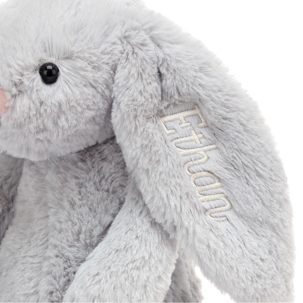 Conejo Jellycat Personalised Bashful Silver Bunny Medium 31cm x 12cm x 9cm Gris  Costa Rica |  75043-HPWG