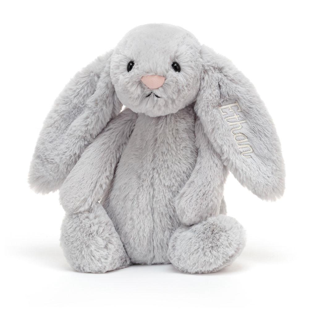 Conejo Jellycat Personalised Bashful Silver Bunny Medium 31cm x 12cm x 9cm Gris  Costa Rica |  75043-HPWG