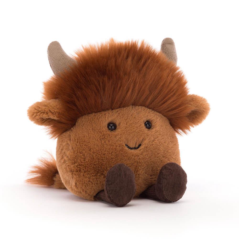 Farmyard Jellycat Amuseabean Highland Cow 12cm x 9cm x 6cm Marrones  Costa Rica |  71324-LKVY