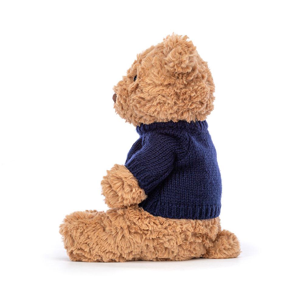Jerséis Jellycat Bartholomew Bear with Personalised Navy Jumper 26cm x 12cm x 8cm Marrones  Costa Rica |  62850-FCSQ