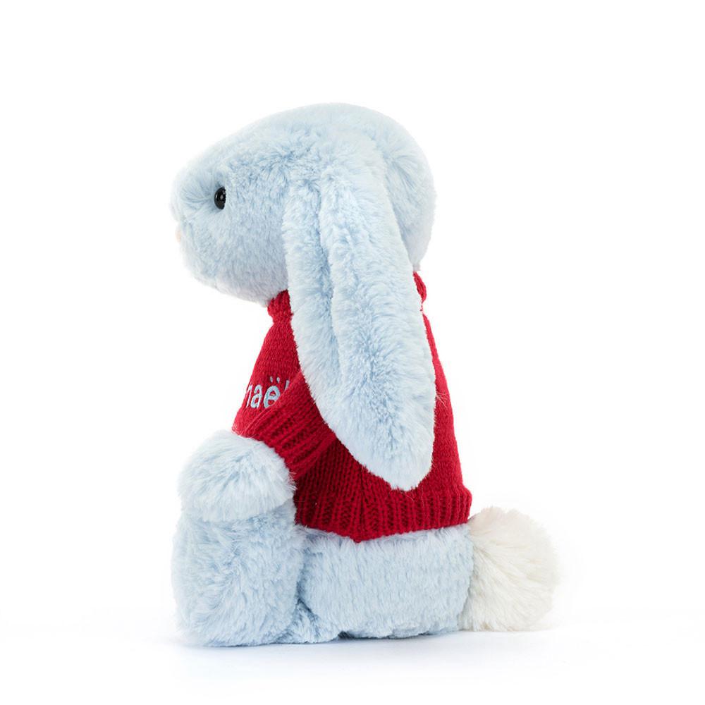 Jerséis Jellycat Bashful Bunny with Personalised Jumper 31cm x 12cm x 9cm Azules  Costa Rica |  36781-DKPY